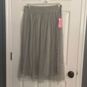 Metro Wear gray skirt with sheer overlay